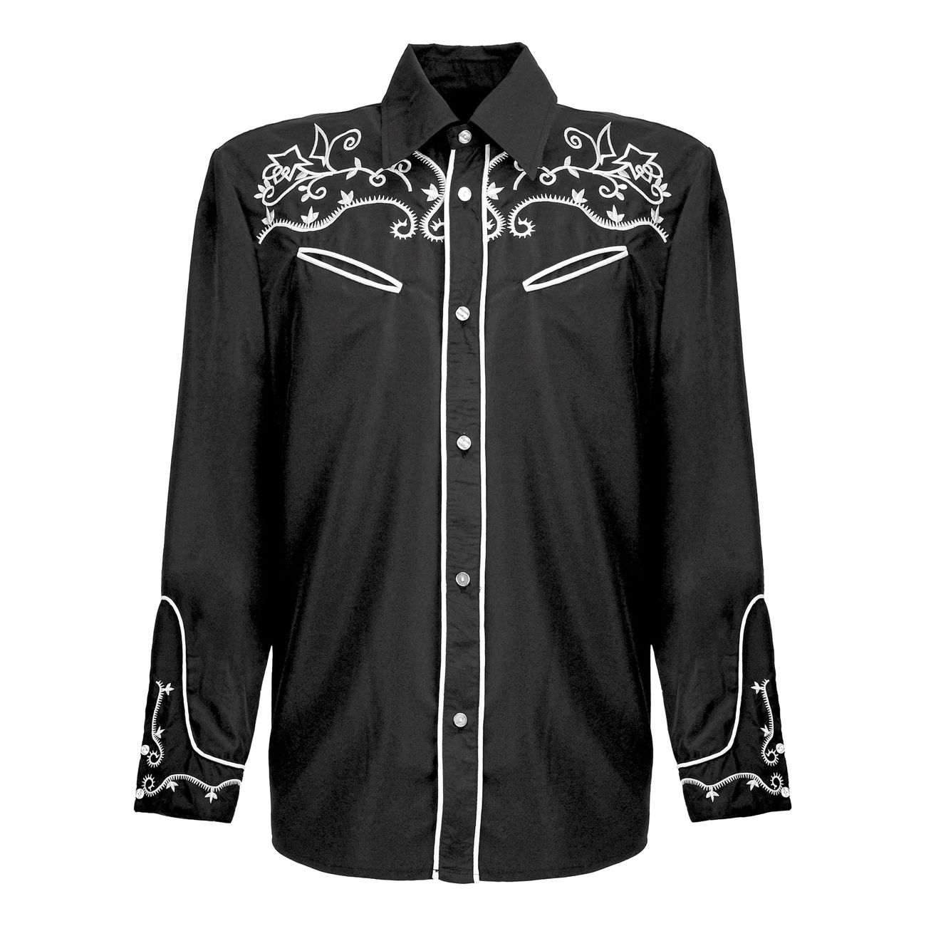 Svart Western Skjorta Herr