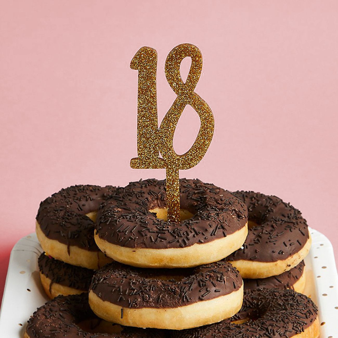 Tårtdekoration 18 Guld i Akryl