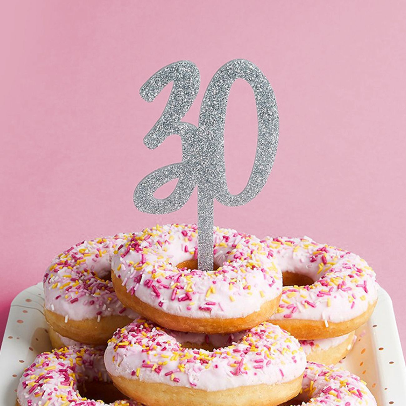 Tårtdekoration 30 Silver i Akryl