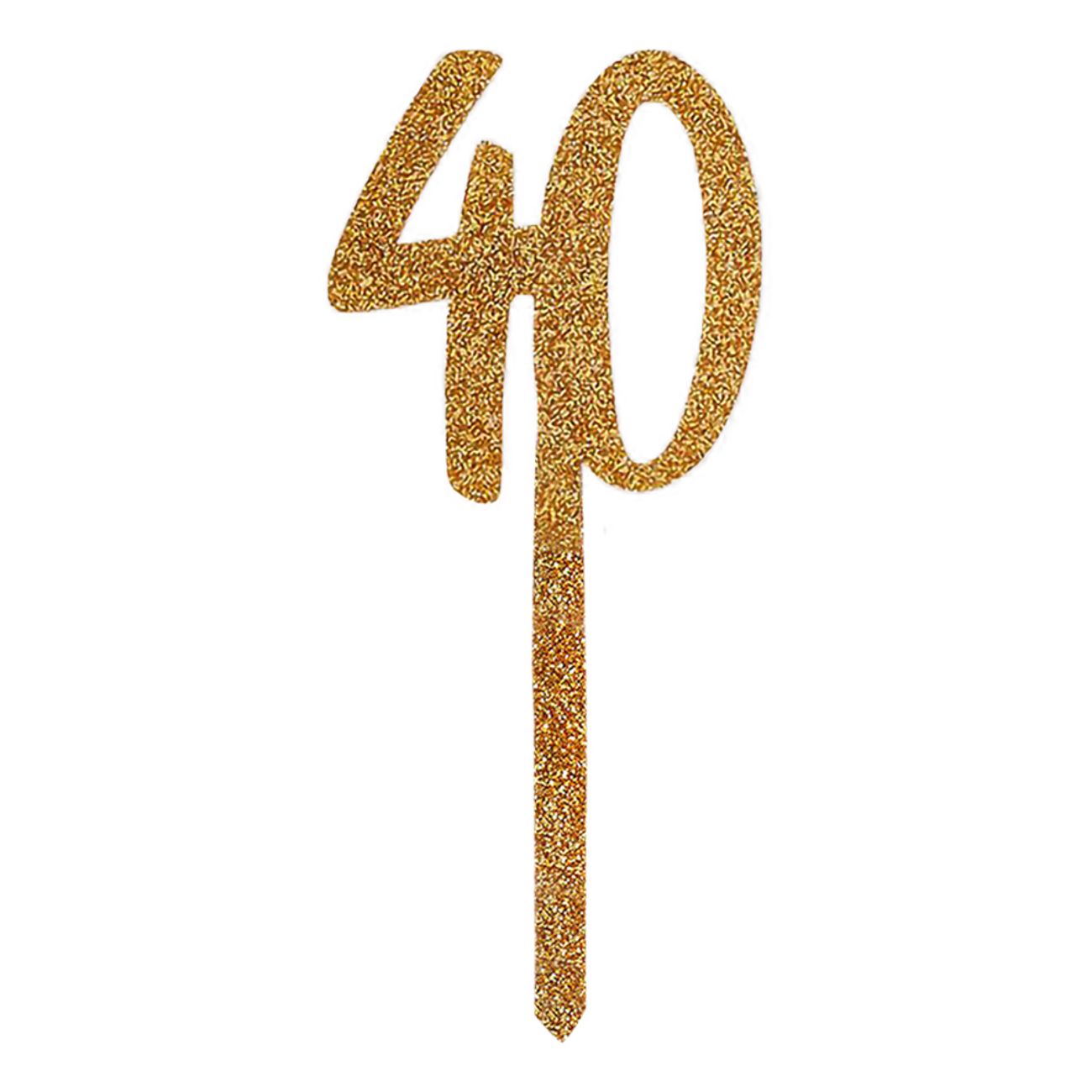 Tårtdekoration 40 Guld i Akryl
