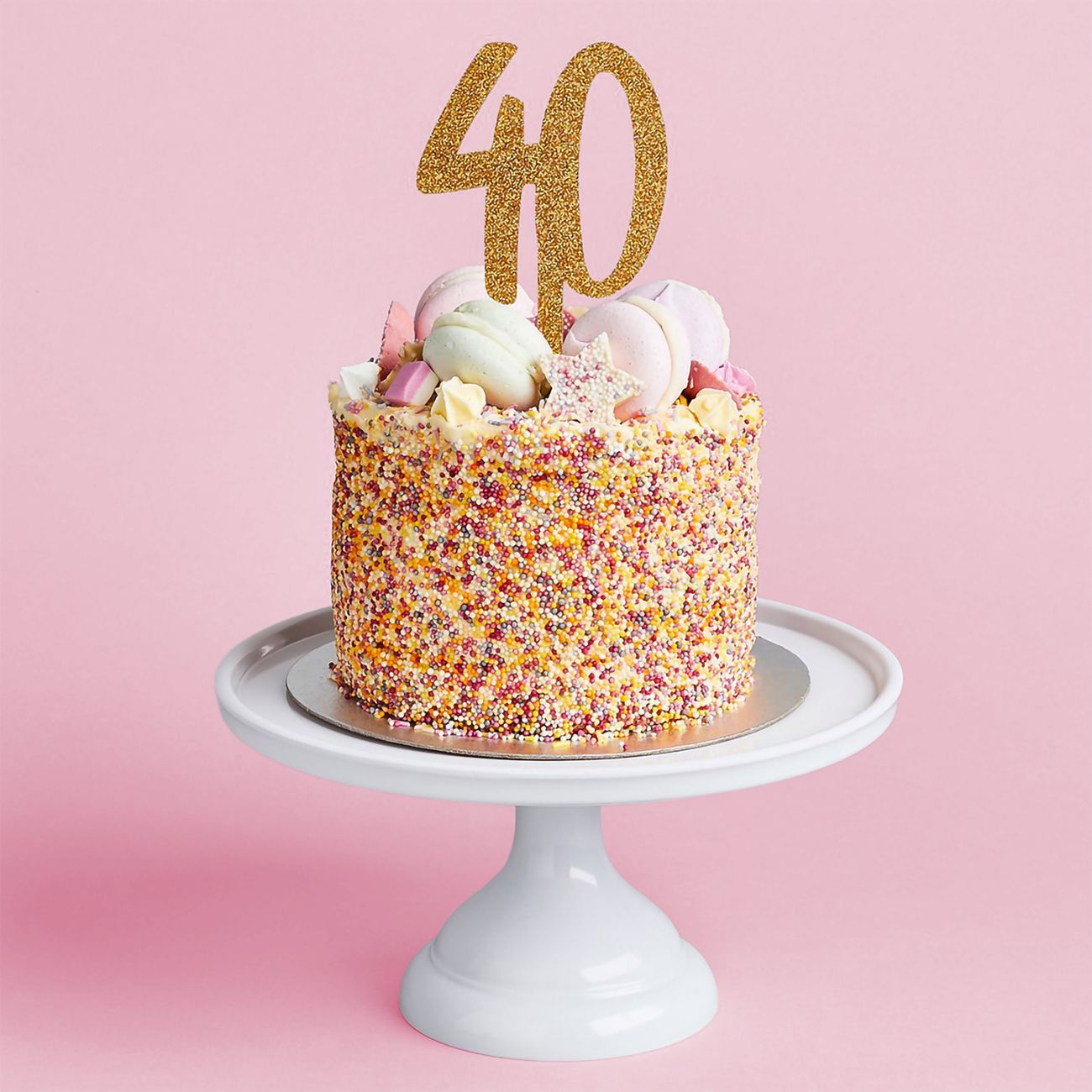 Tårtdekoration 40 Guld i Akryl