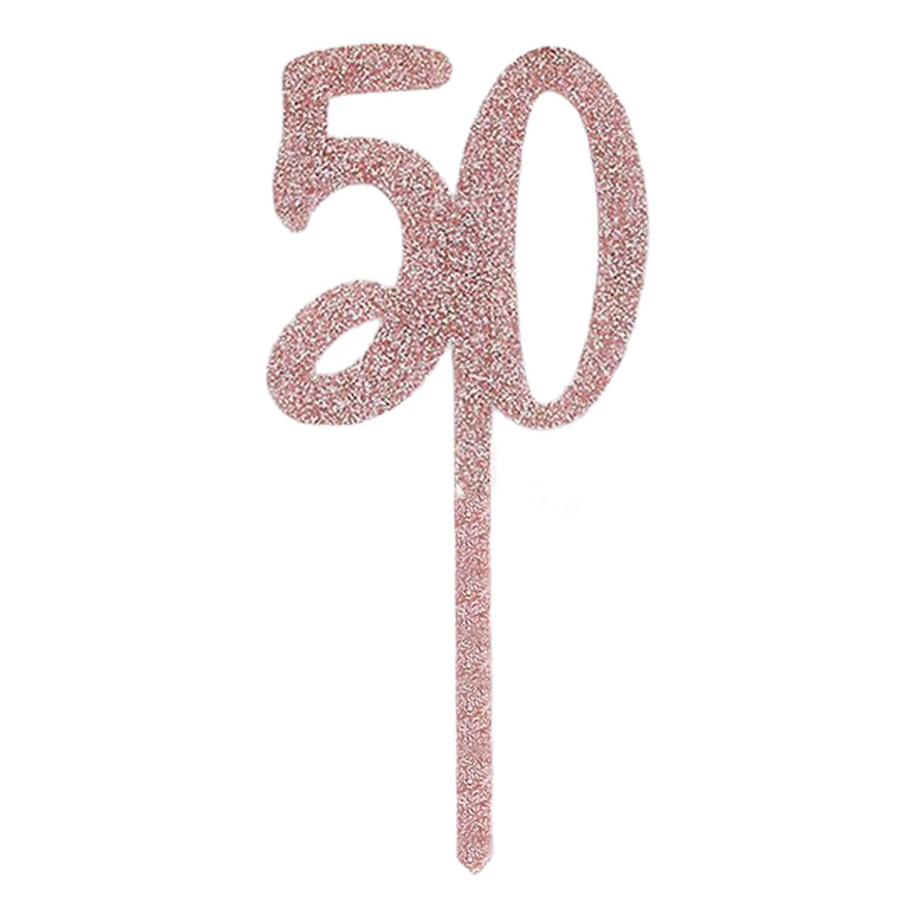 Tårtdekoration 50 Roséguld i Akryl
