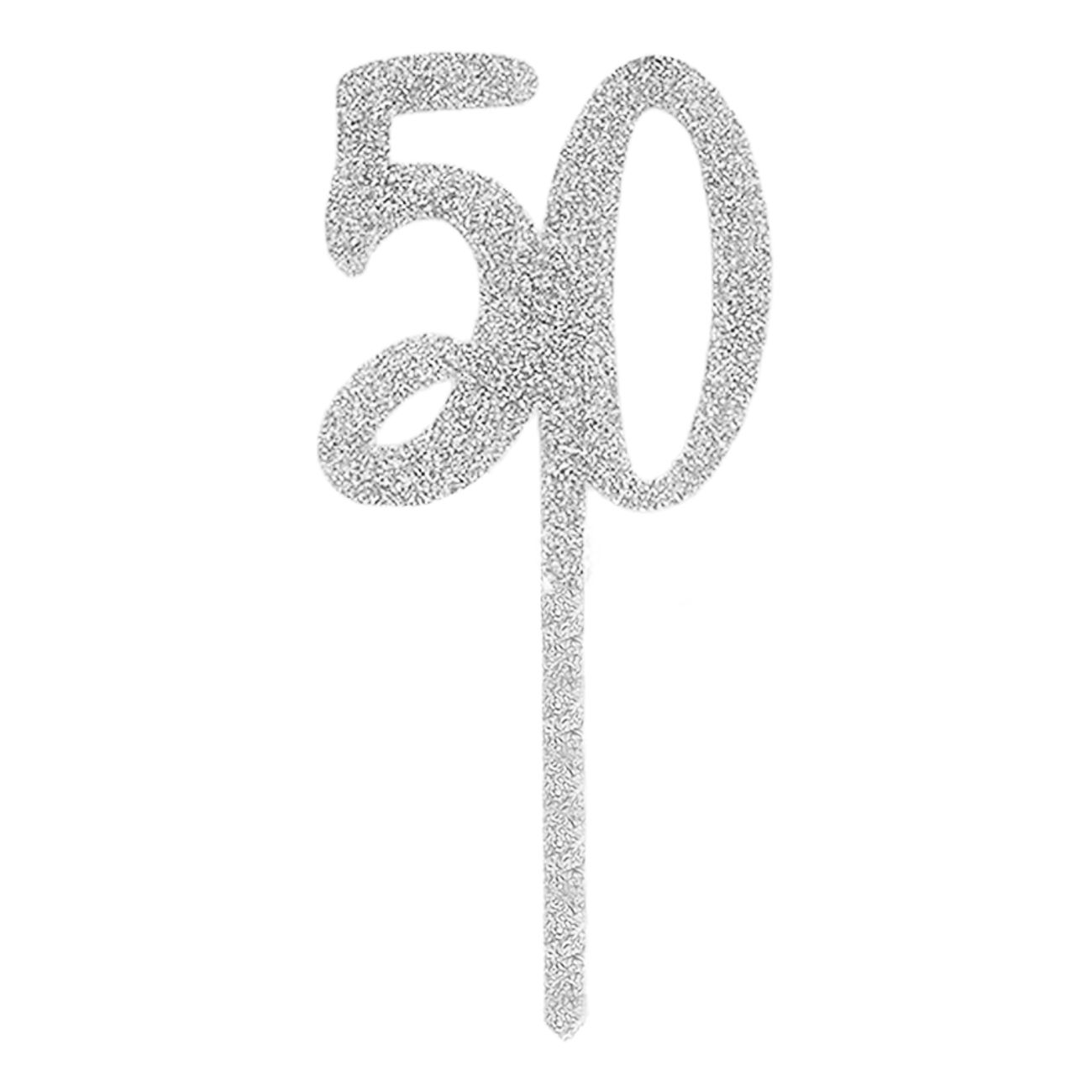 Tårtdekoration 50 Silver i Akryl