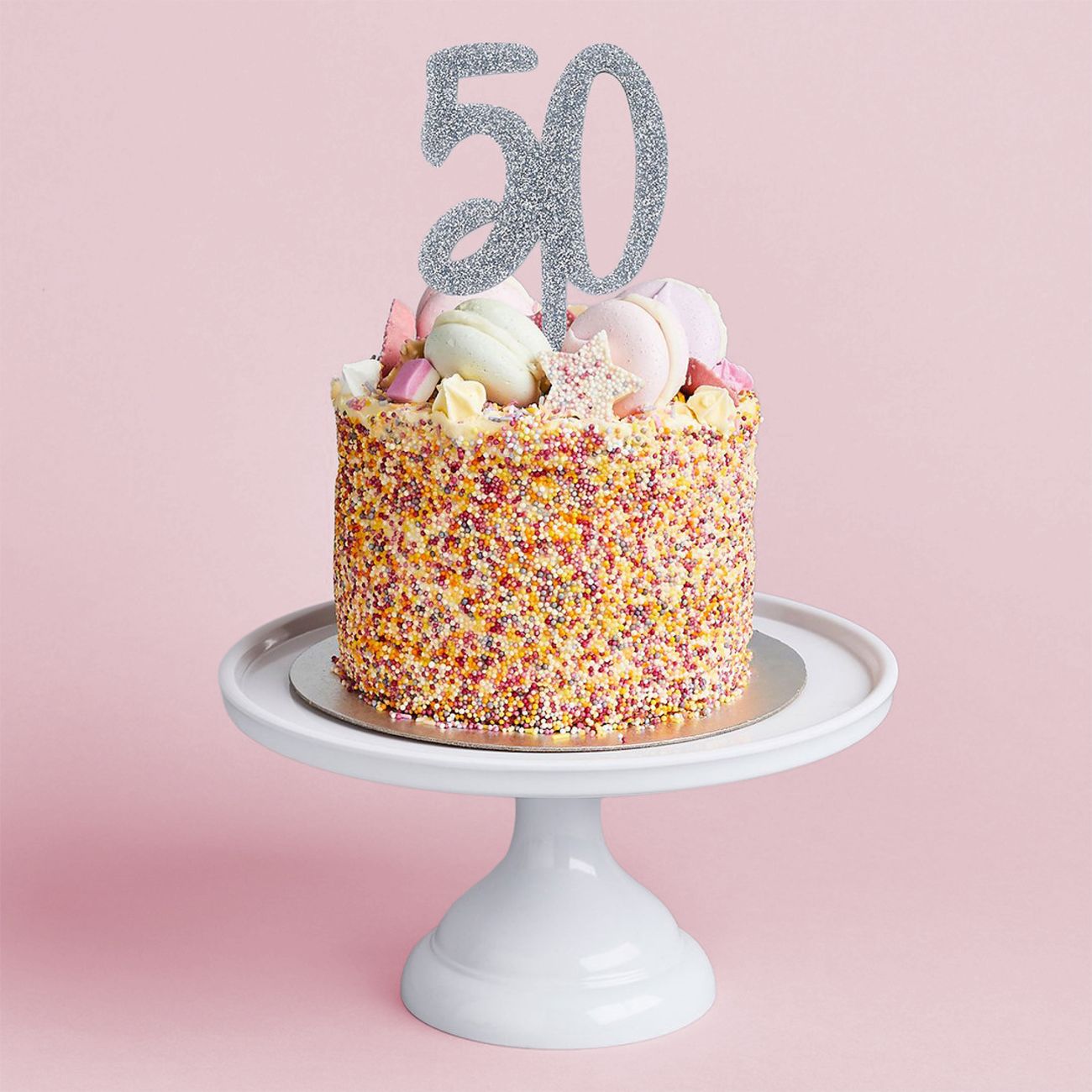 Tårtdekoration 50 Silver i Akryl