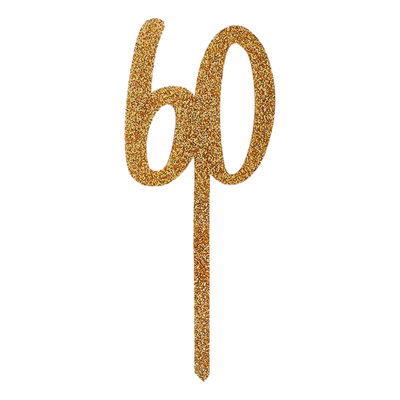 Tårtdekoration 60 Guld i Akryl