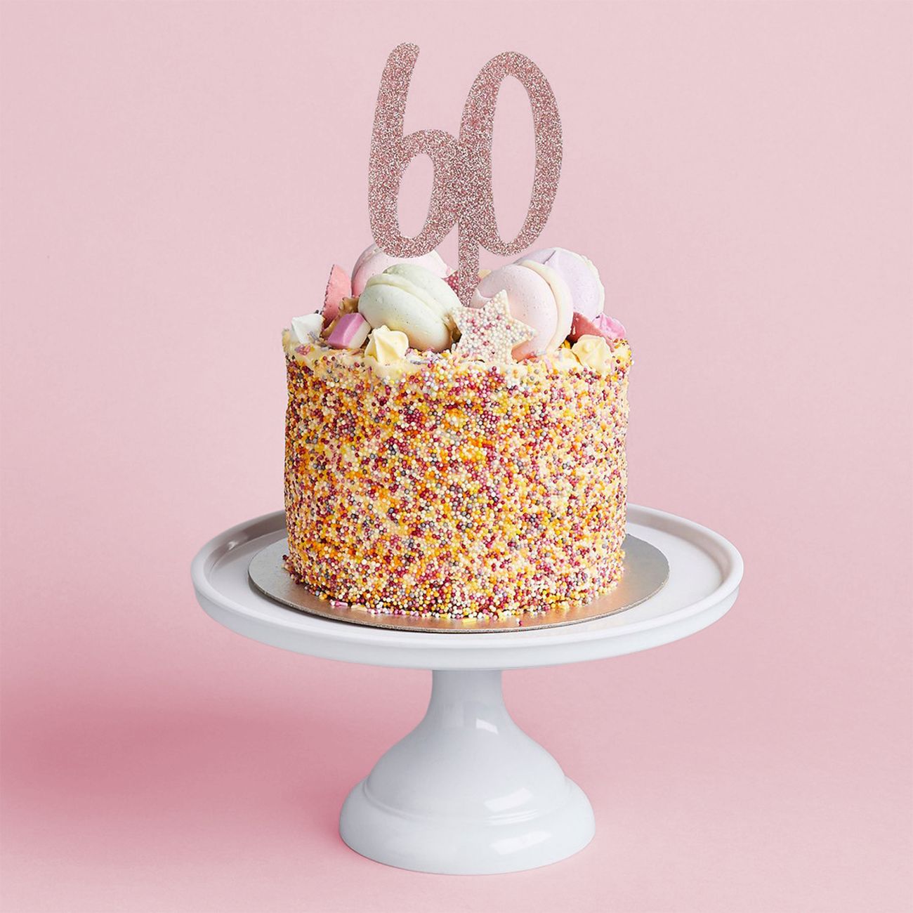 Tårtdekoration 60 Roséguld i Akryl