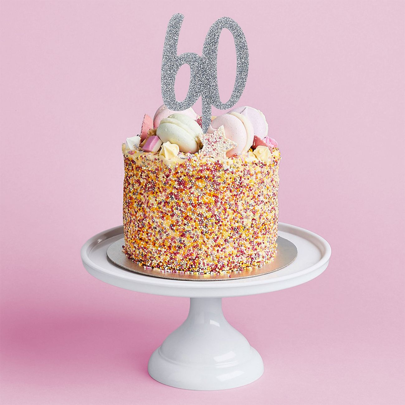 Tårtdekoration 60 Silver i Akryl