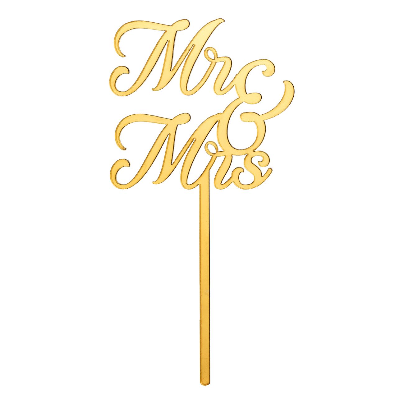 Tårtdekoration Mr & Mrs Guld i Akryl