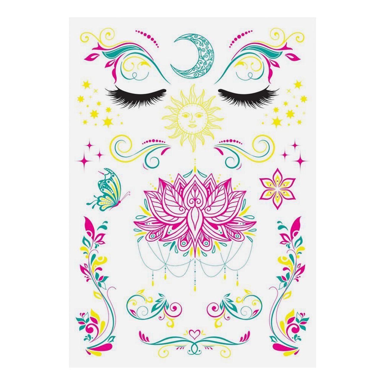 Tatueringar UV Neon Mystik