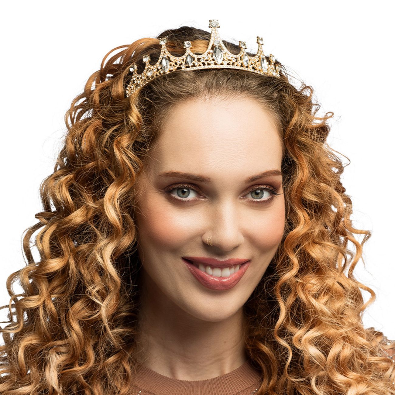 Tiara i Metall Roséguld