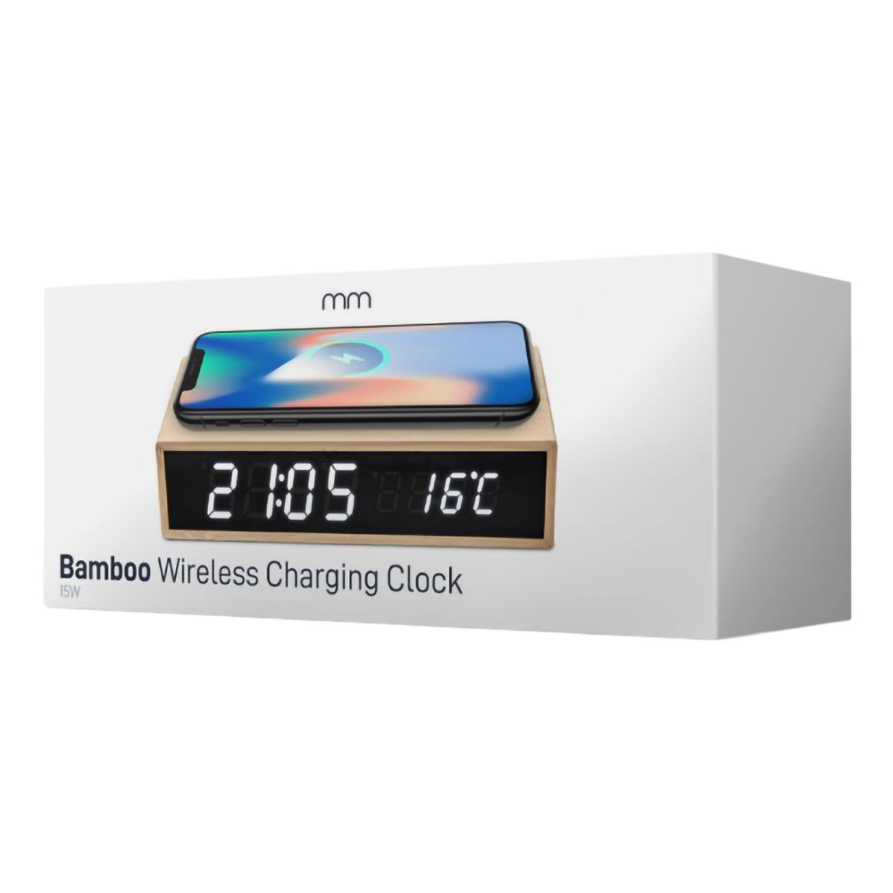 Trådlös Laddningsklocka Bambu