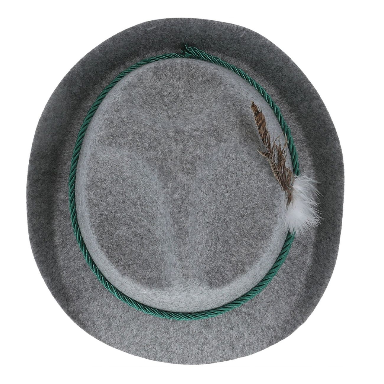 Tyrolerhatt Grå med Fjäder