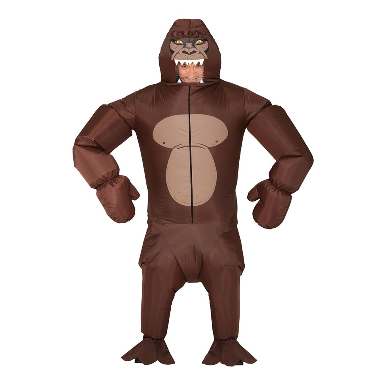 uppblasbar-gorilla-brun-maskeraddrakt-1