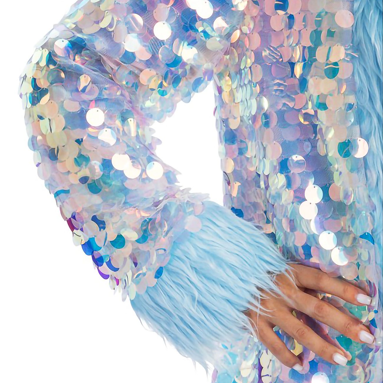 Vändbar Kappa med Paljetter Blå Deluxe