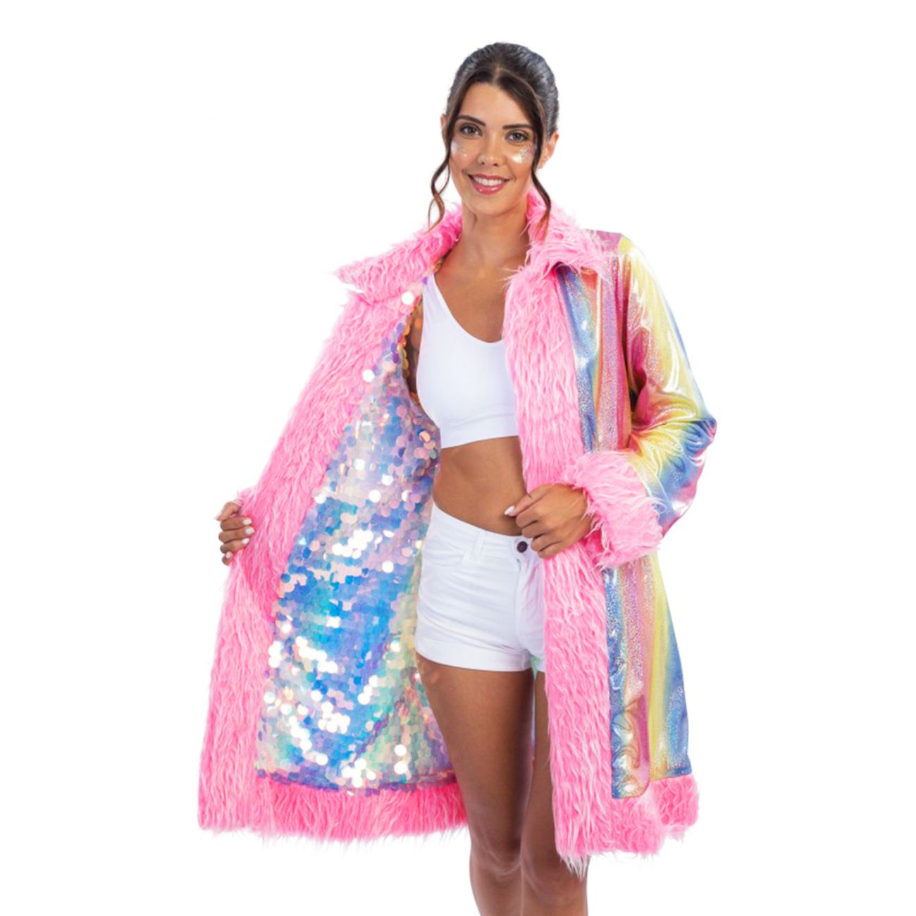 Vändbar Kappa med Paljetter Rosa Deluxe