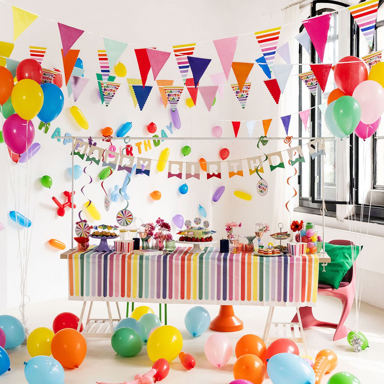 Vimpelgirlang Flerfärgad i Tyg