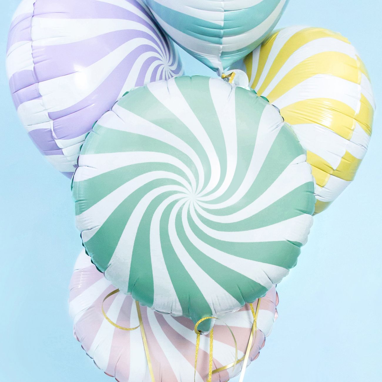 Vit/Mint Folieballong Candy