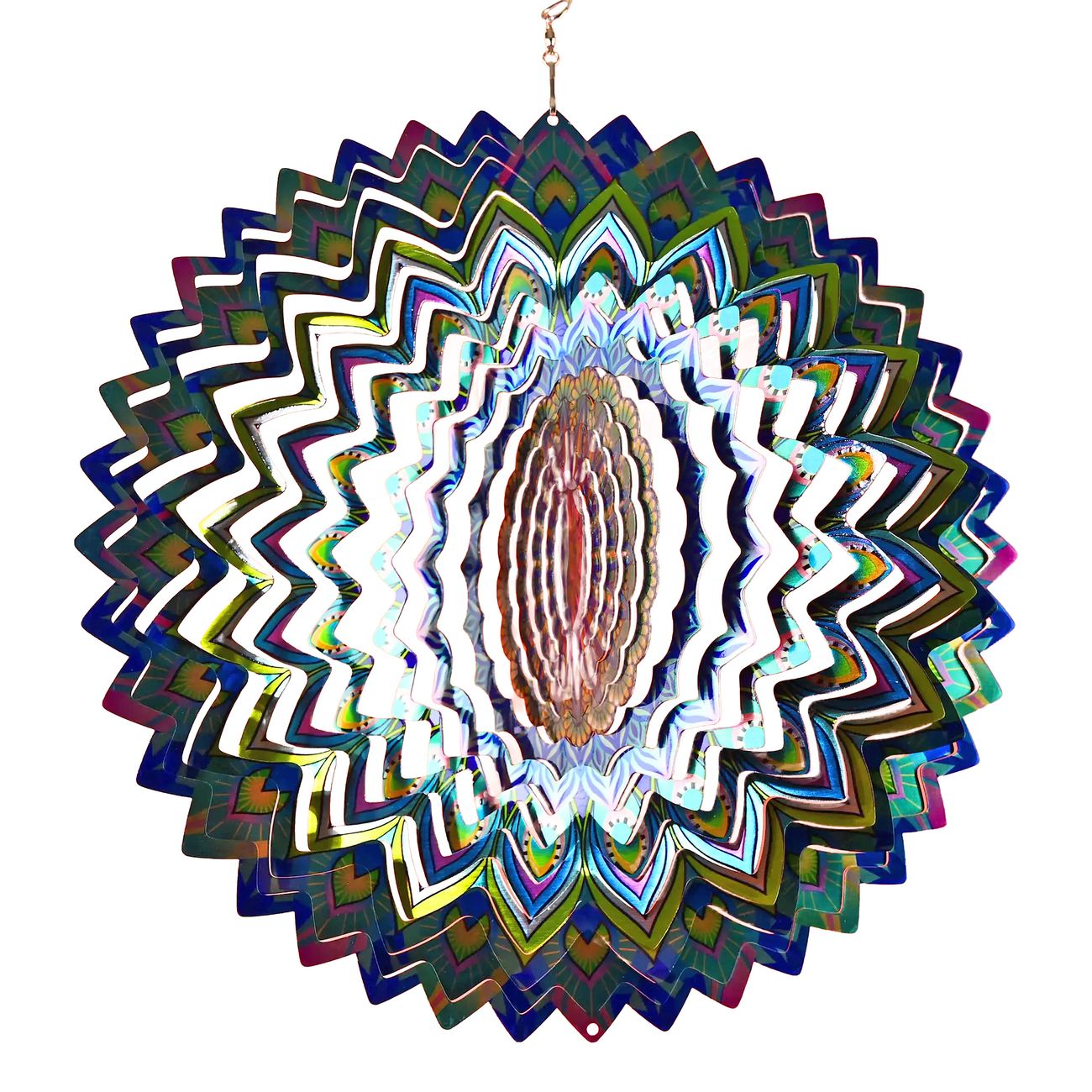 Wind Spinner i Metall Mandala Blå