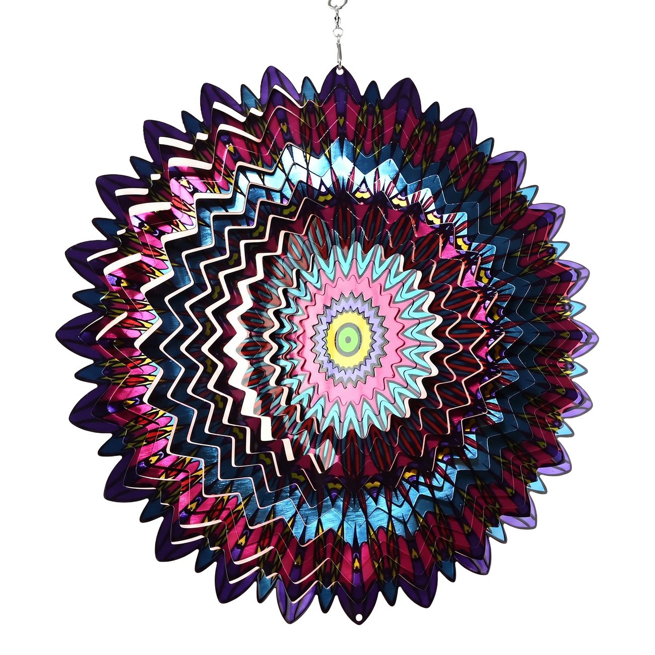 Wind Spinner i Metall Påfågel Rosa