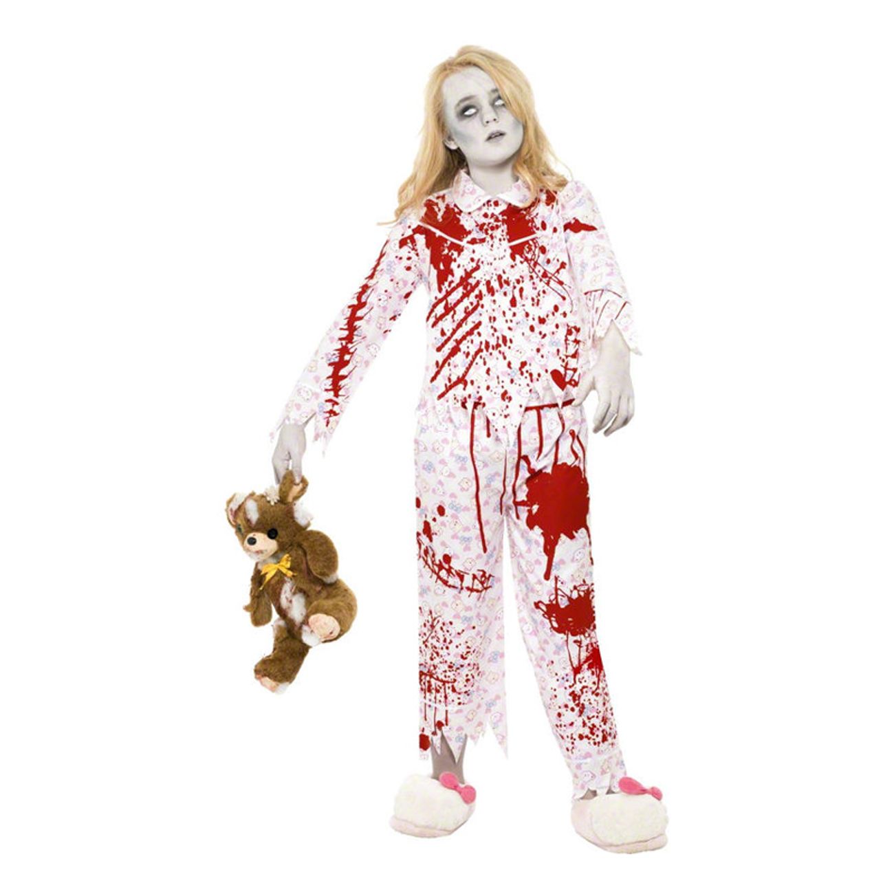 zombieflicka-i-pyjamas-barn-maskeraddrakt-1