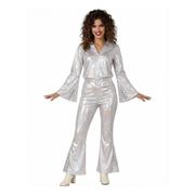 70-tals Disco Dam Silver Maskeraddräkt