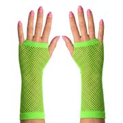 80-tals Fingerlösa Näthandskar Neongrön