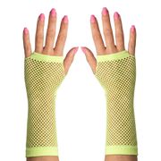 80-tals Fingerlösa Näthandskar Neongul