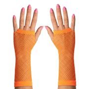 80-tals Fingerlösa Näthandskar Neonorange