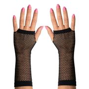 80-tals Fingerlösa Näthandskar Svart