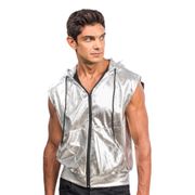 Ärmlös Hoodie Silver Metallic