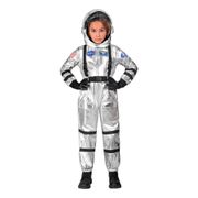 Astronaut Silver Metallic Barn Maskeraddräkt