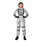 Astronaut Silver Metallic Dam Maskeraddräkt