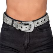 Bælte med Glitter Sølv