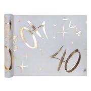 Bordslöpare 40 Vit/Guld