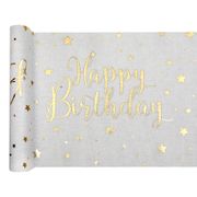 Bordslöpare Happy Birthday Vit/Guld