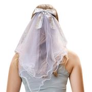 Brudslöja med Rosett Silver Holografisk