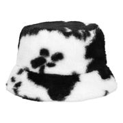 Bucket Hat i fuskepels med kumønster