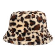 Leopardikuvioinen Tekoturkis-Bucket Hat