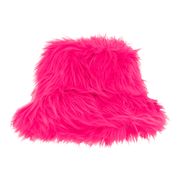 Bucket Hat Fluffig Neonrosa