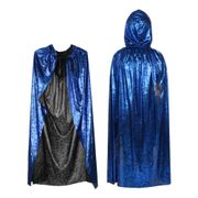 Cape med Huva Blå Shimmer