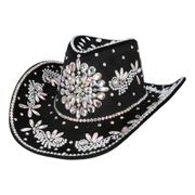 Cowboyhatt Crystal Svart