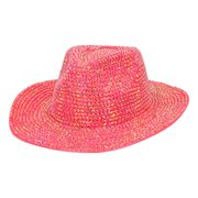 Cowboyhatt med Strass UV Neonrosa