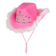 Cowboyhat Lyserød med Plys