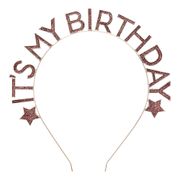 Diadem It's My Birthday Roséguld i Metall