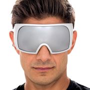 Festivalbriller Cyber Silver med Speilvisir