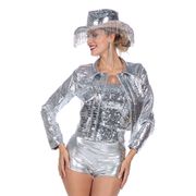 Festivaljakke Croco Silver Metallic