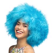 Fluffig Neonblå Peruk