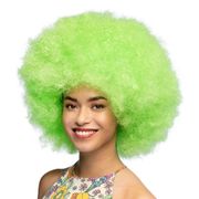 Pörröinen Neonvihreä Peruukki