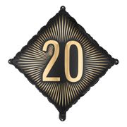 Folieballong 20 Svart/Gull