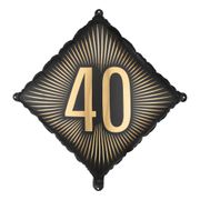 Folieballong 40 Svart/Gull